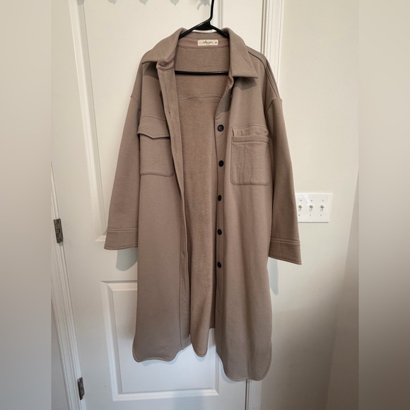 molly green Jackets & Blazers - Oversized Women's Beige Trench Coat